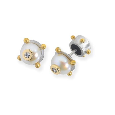 Pearl earrings, pearl stud earrings, silver pearl earrings, gold and silver earrings gold and silver pearl earrings, stud earrings, diamond and pearl earrings, Pearls are Natures Gift