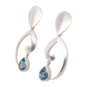 Sky Blue Topaz earrings in silver