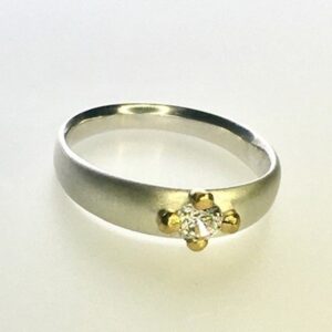 elegant engagement ring, diamond engagement ring, white and yellow gold ring