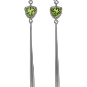 Coloured Gemstone earrings in Sterling Silver and 24ct pure gold