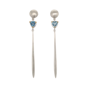 Topaz earrings, topaz drop earrings, tassel earrings, silver tassel earrings, gold and silver topaz earrings, elegant earrings,