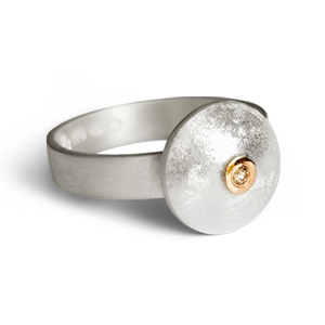 Glistening diamond-cut domed ring,silver and diamond ring, Rose gold and diamond ring, Mornington peninsula, designer jewellery, designer rings, silver and gold rings, stack rings, buy locally made,