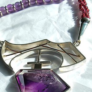 Abstract Amethyst Garnet pendant. Design is what its about. Unique and one-off